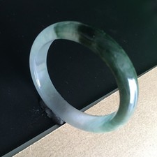 54x12.5Certified Burma Jadeite Hand Carved Jade Women's Bangle Polished Bracelet