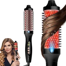 Infrared Heated Round Brush for Blowout Look – 10 Heat Settings, Black