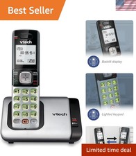 Elegant Silver and Black DECT Cordless Phone with Backlit Display  Caller ID