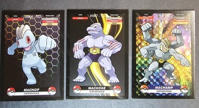 MACHOP X MACHOKE X MACHAMP LOT - POKEMON KANTO CREALASER RARE TCG CARDS