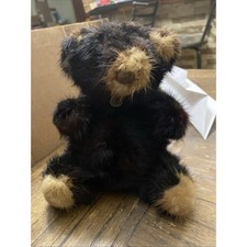 Vintage 1982 Rare Bear Inc. Genuine Mink Fur Teddy Bear Plush Figure Black Tan