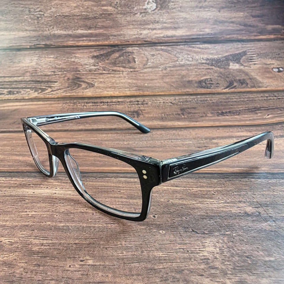 Gafas cuadradas transparentes negras Ray-Ban RB5225 2034 52-17-140 para hombre Foto 2 de 4