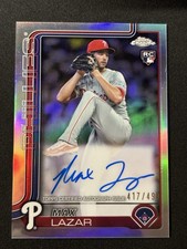 2025 Topps Chrome Refractor Max Lazar /499 RA-ML Rookie Auto RC Phillies