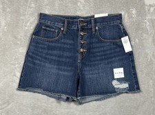 Old Navy Cut Off Denim Jean Shorts Girls 14 27   Blue Distressed Button Fly New