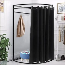 Clothing Store Black Fitting Room 39.37*39.37*78.74in Freestanding Fitting Room
