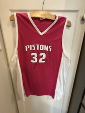 vintage detroit pistons jersey  Size L Pink Hamilton 32 Signed