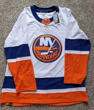 Adidas New York Islanders Road White Primegreen Away Jersey Authentic Sz 54 NHL