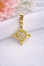 10K Gold Mex. Hexenknoten Anhänger Charm Schutzsymbol CZ Nudo de Bruja 1,45cm