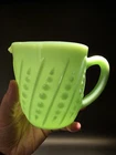 Antique Vintage Style Jadeite Depression Glass Retro Beaded Milk Pitcher