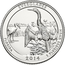 2014 America The Beautiful $ Quarter Dollar Everglades Florida P BUNC coin