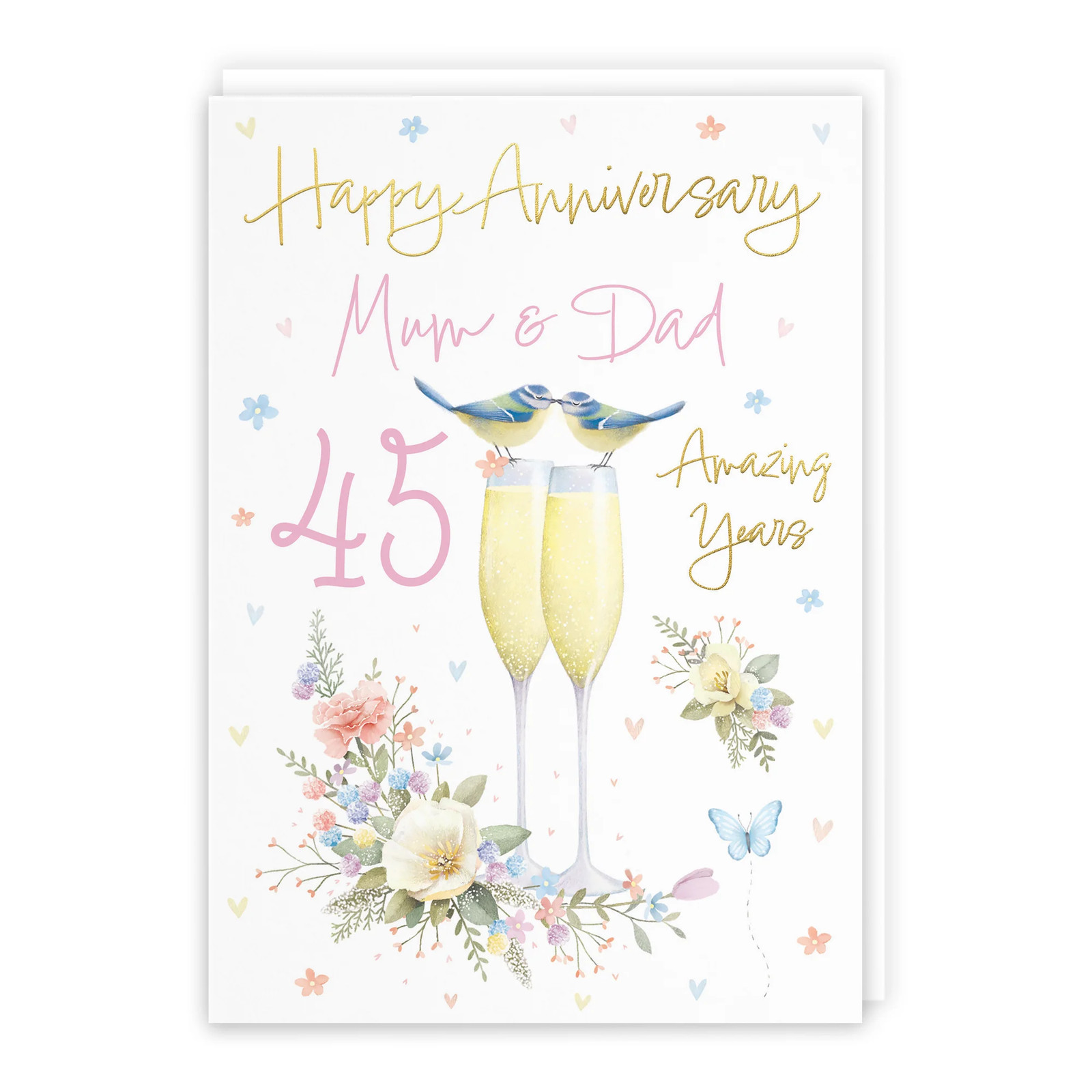 45th Mum And Dad Anniversary Card Champagne Flutes Milo's Gallery