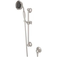 Rohl 1311STN Wall Mounted Hand Shower with Brass Handle, Slide Bar, 59"