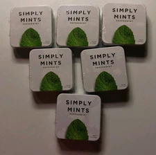 180 count Simply Mints Peppermint Non-GMO 6x 1.1 oz tins * SEALED Exp 7/2026