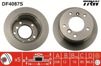 2X Bremsscheibe Trw Single DF4087S FüR Sprinter Mercedes 2DK Vw 35 2DA Lt 46 2DE