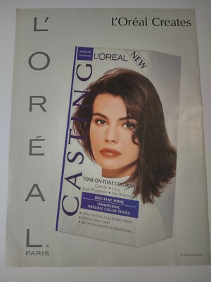 Loreal Casting Tone on Tone Colorant Vintage 1990s Print Ad