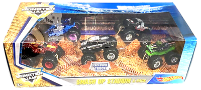 Hot Wheels Monster Jam 5台セット 2017 Hot Wheels Monster Jam Smash Up Stadium 5 Pack Exclusive
