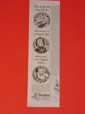 1946 INGRAM SHAVING CREAM  art print ad