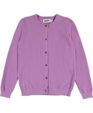 Molo Girl's Manga Purple  Cotton Long Sleeve  Georgina Cardigan Sweater 11-12