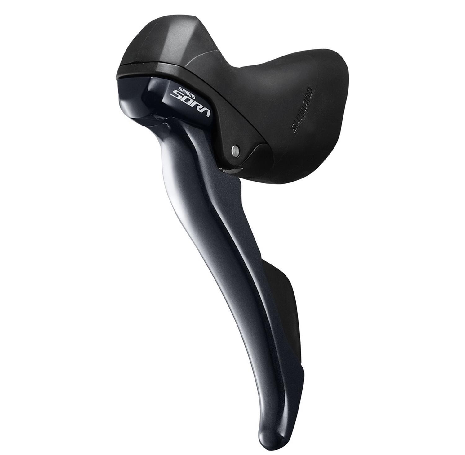 Commande gauche Shimano Sora 3000 double plateau, finition noire en aluminium