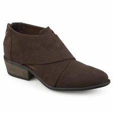 Journee Collection Womens Avryl Suede Closed Toe Ankle Fashion, Brown, Size 10