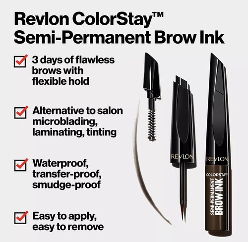 Revlon ColorStay Semi-Permanent Brow Ink - #350 Blonde Ink Eyebrow Makeup - Picture 7 of 11