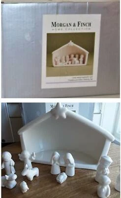 New White Porcelain Nativity Set Still In Box Was 40 Other