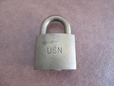 Vintage USN Brass Corbin Cabinet Lock Co Padlock ~ No Key ~ Pat #1,849,775