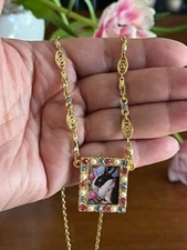 NEW Sweet Romance Gorgeous Dutch Bunny Rabbit Pink, Blue & Pearl - Necklace USA