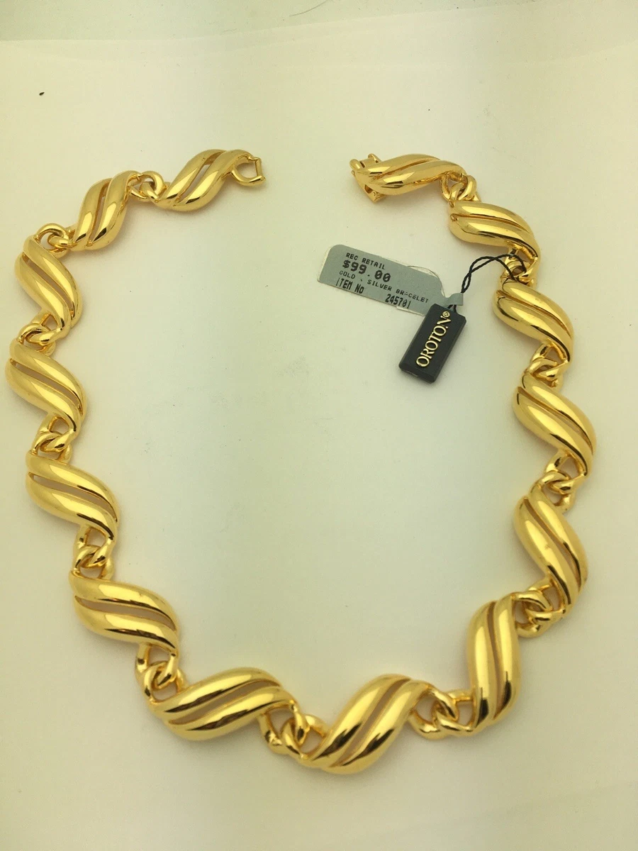 Oroton High Polish Gold Plated 16 Tailored Necklace Vintage New Stock