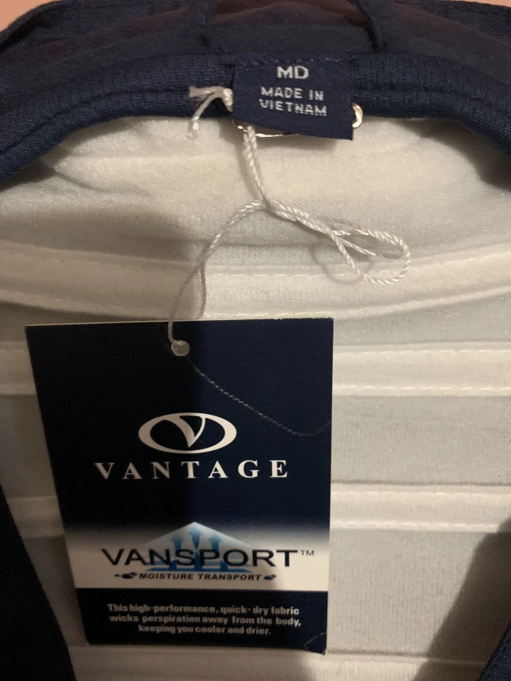 MENS VANTAGE GOLF SIZE M Blue Poly Nylon Rain Windbreaker PULLOVER JACKET Lined - Image 3 of 3