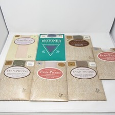 Picone Pantyhose Lot of 6  1 Isotoner Size Long Various colors Vintage NOS