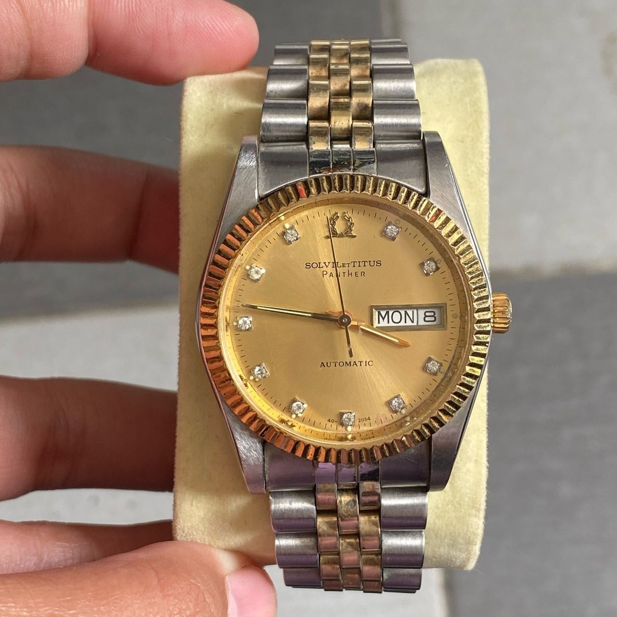 RARE Solvil et Titus Automatic Index Diamond Day Date Two Tone