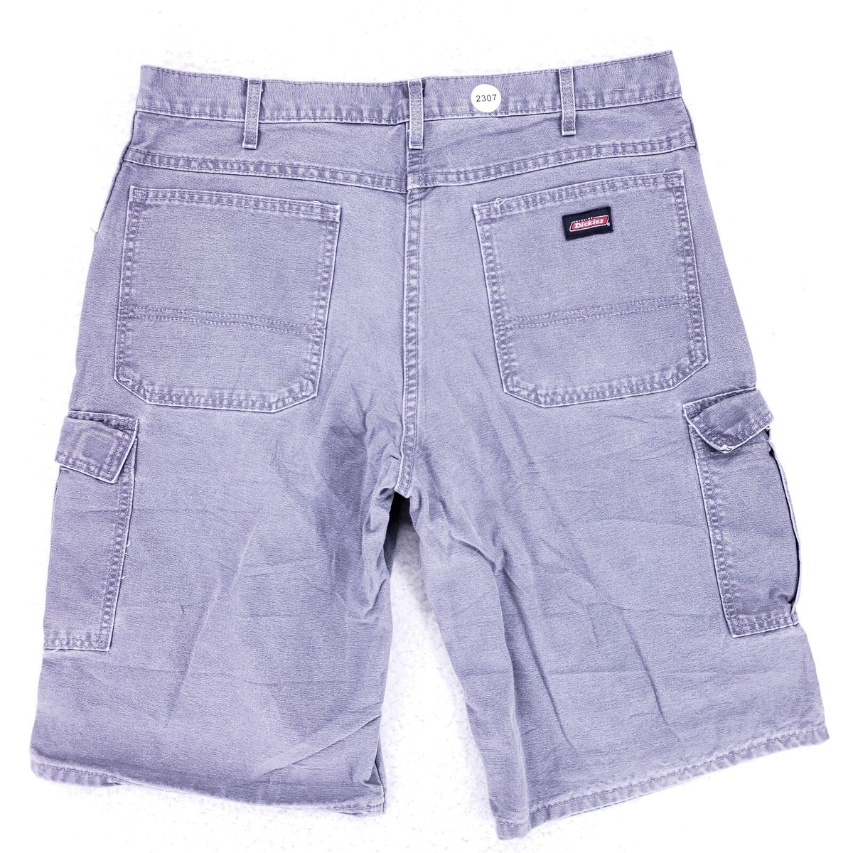 (xDickies®︎)BAGGY SHORTS 2 Dickies Jean Shorts Denim Cotton Men SZ 36 Gray Straight VTG Baggy