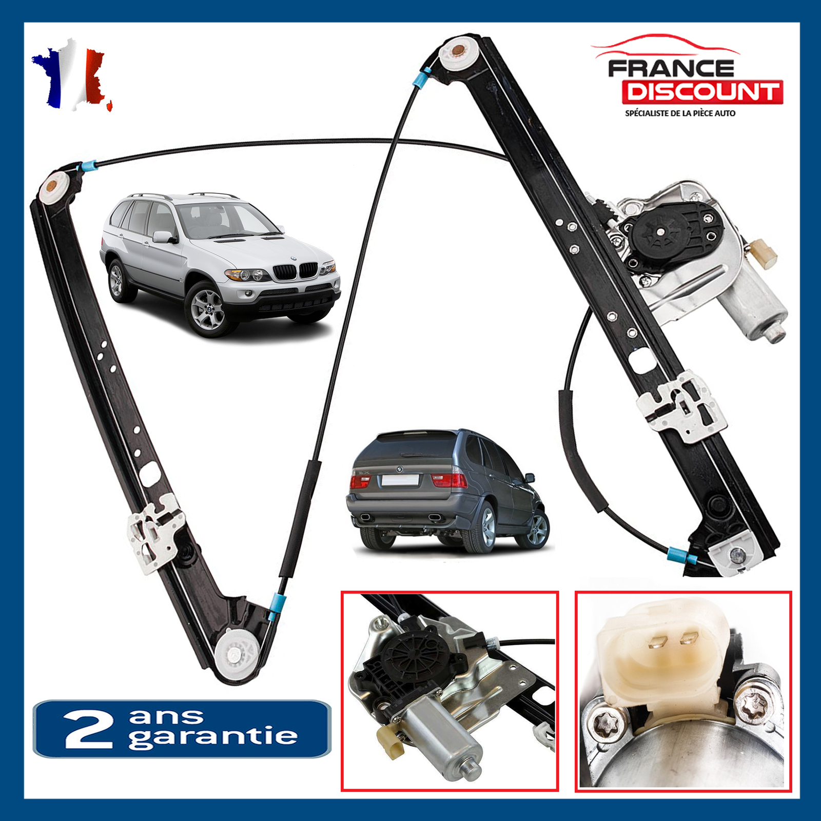 Fensterheber Vorne Rechts Passagier Bmw Serie X5 E53 = 51338244912 67628381020-image
