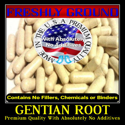 GENTIAN ROOT With Absolutely No Additives Extra High Potency 100 Veg Capsules