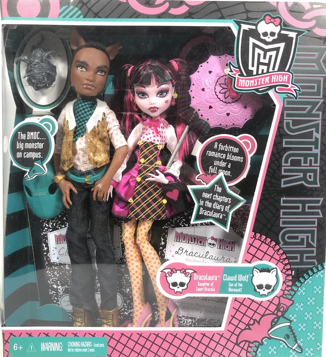 Monster High Forbitten Love Draculaura Clawd Wolf Dolls 2011 NRFB