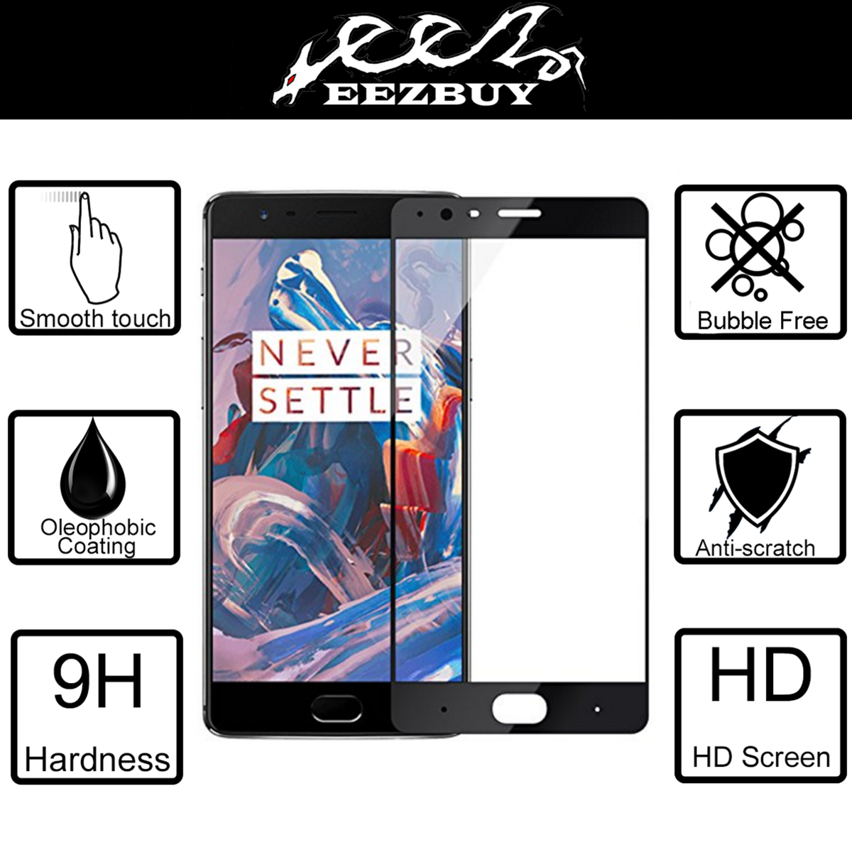 Full Cover Tempered Glass Screen Protector Film For OnePlus OnePlus 3T