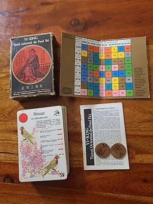 YI-KING 80 CARTE TAROT ORIENTAL DE PAUL IKI GRIMAUD MADE IN FRANCE + 3 Monete YI-KING 80 CARTE TAROT ORIENTAL DE PAUL IKI GRIMAUD MADE IN FRANCE + 3 Monete