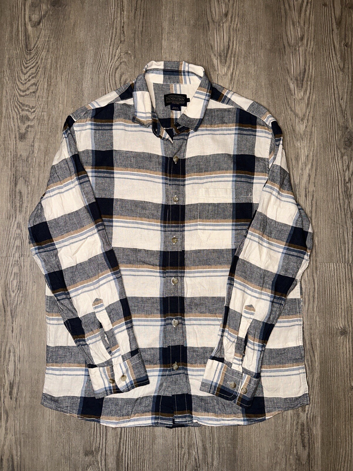 Pendleton Button Down Long Sleeve Linen Western S… - image 1