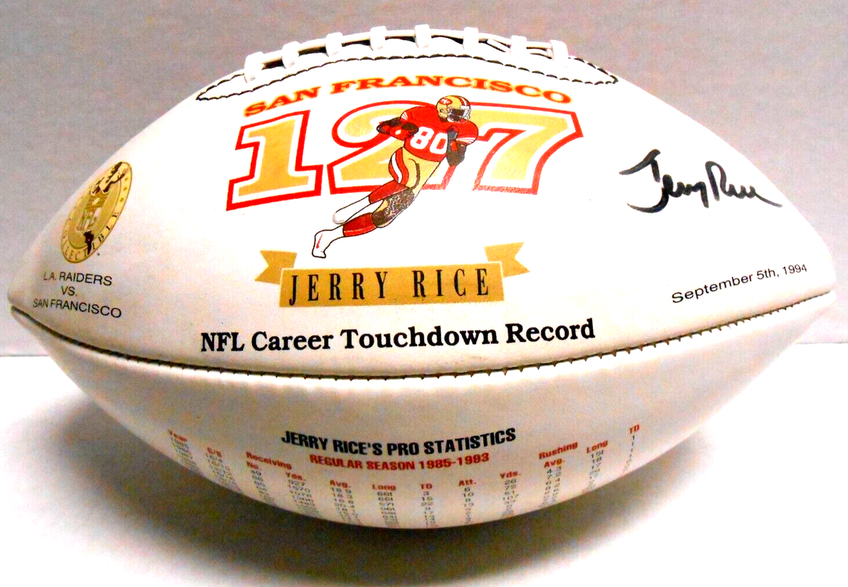 Jerry Rice SF 49ers HOF Auto Signed Autographed 127 Touchdown