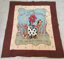 HANDMADE Quilt BABY BED BLANKET CRIB LAP coverlet buckaroo cowboy bear dog 46x40