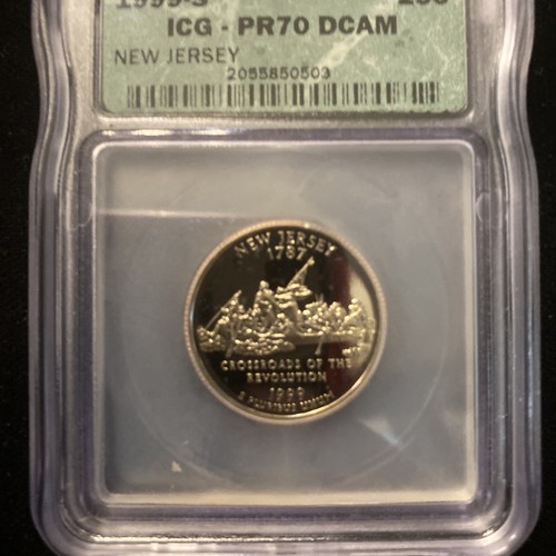 1999-S New Jersey State Clad Proof Quarter ICG PR70DCAM Deep Cameo State Quarter - Picture 2 of 14