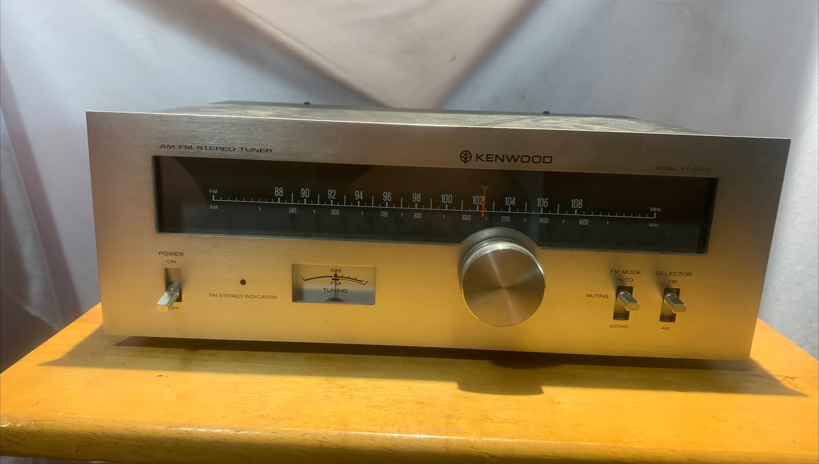 Vintage Kenwood AMFM Stereo Tuner — Partially Tested/Working — KT5300