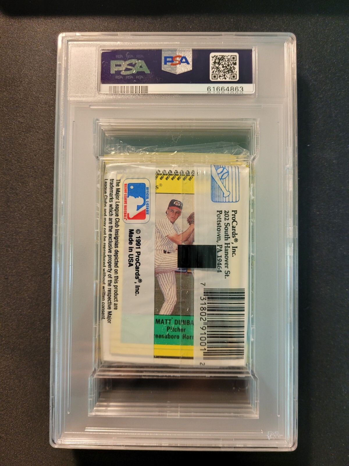 VERY RARE Mariano Rivera, First Minor Baseball Card, CELLO PACK, 1991 Greensboro view 2