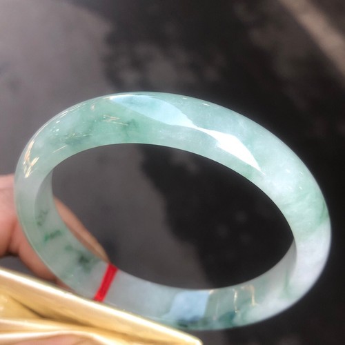 Certified Nature Grade AAA Icy Green Burma Jade jadeite bracelet bangle 58mm - Picture 4 of 12