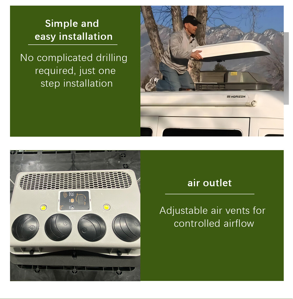 12V RV Motorhome Air Conditioner Roof top AC Unit Fit RV Trailer Fast