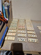 RARE Bakerlight Mahjong Mah Jong 144 tiles + plastic Sticks Antiq 1920s (P4)