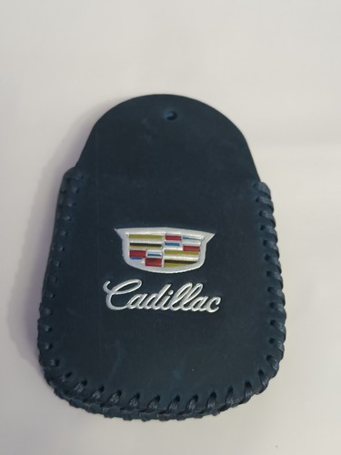 Genuine Leather Car Key 5 Button Fob Set for Cadillac Key Ring Blue Sty A - Picture 5 of 10