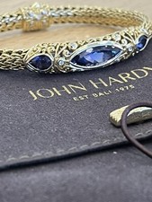 RARE John Hardy 18k  Gold Wheat  Classic Chain Bracelet  Tanzanite And Diamond