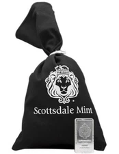 10 oz Scottsdale STACKER® .999 Silver Bar w/ Black Canvas Bag #A182